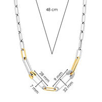 Ti Sento Yellow Gold Plated Cubic Zirconia Safety Pin Linked Necklace - Michael Jones Jeweller