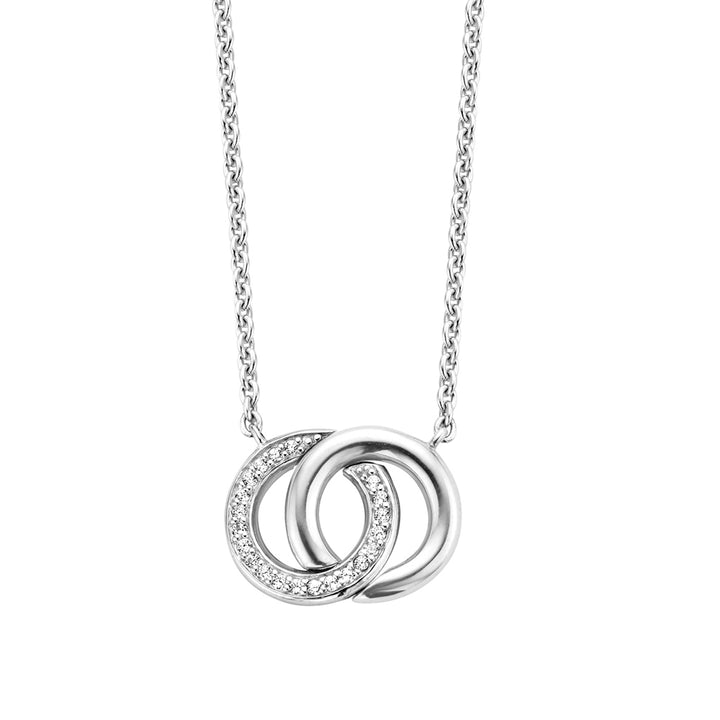 Ti Sento Cubic Zirconia Entwined Circle Necklace - Michael Jones Jeweller