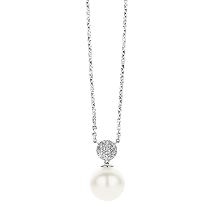 Ti Sento Simulated Pearl and Cubic Zirconia Necklace - Michael Jones Jeweller