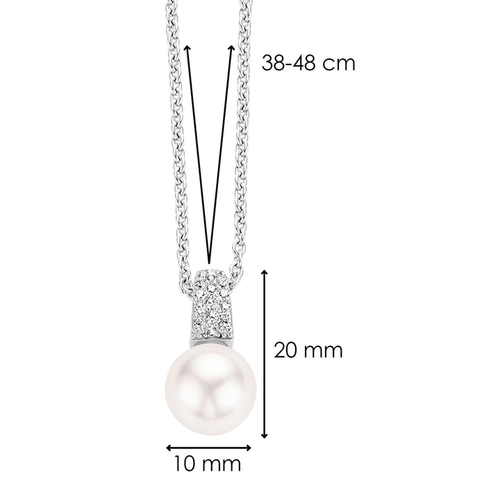 Ti Sento Pearl and Cubic Zirconia Necklace - Michael Jones Jeweller
