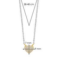 Ti Sento Yellow Gold Plated Cubic Zirconia Heart Necklace