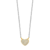 Ti Sento Yellow Gold Plated Cubic Zirconia Heart Necklace