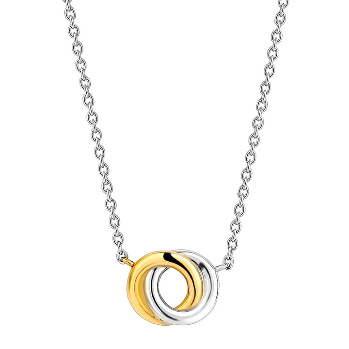 Ti Sento Yellow Gold Plated Interlocking Link Necklace - Michael Jones Jeweller