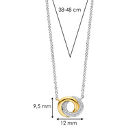 Ti Sento Yellow Gold Plated Cubic Zirconia Entwined Circle Necklace