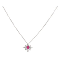 Ruby and Diamond 18ct White Gold Star Necklace - Michael Jones Jeweller