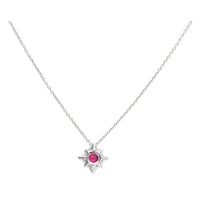 Ruby and Diamond 18ct White Gold Star Necklace