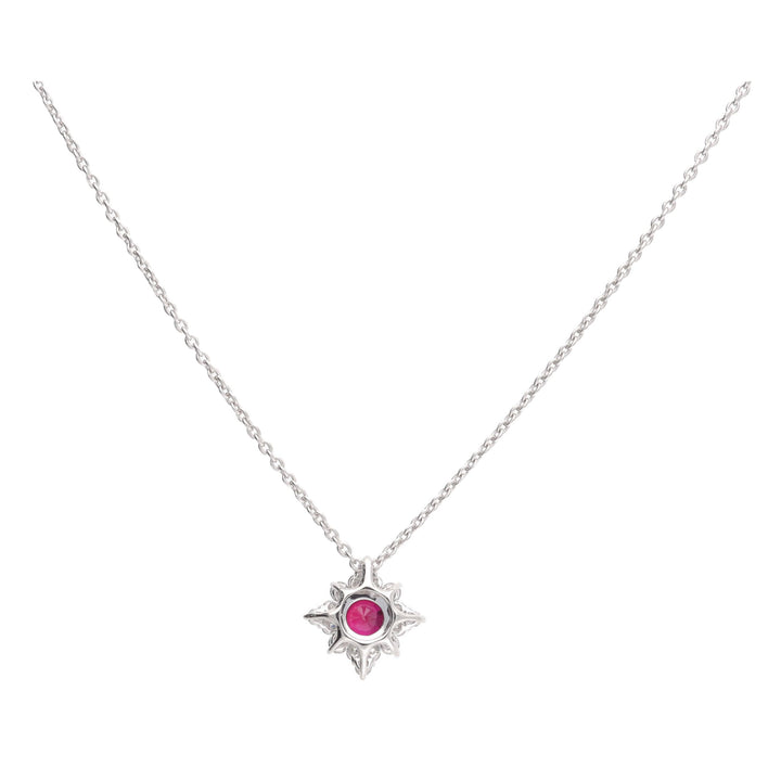 Ruby and Diamond 18ct White Gold Star Necklace - Michael Jones Jeweller