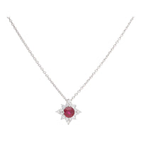 Ruby and Diamond 18ct White Gold Star Necklace