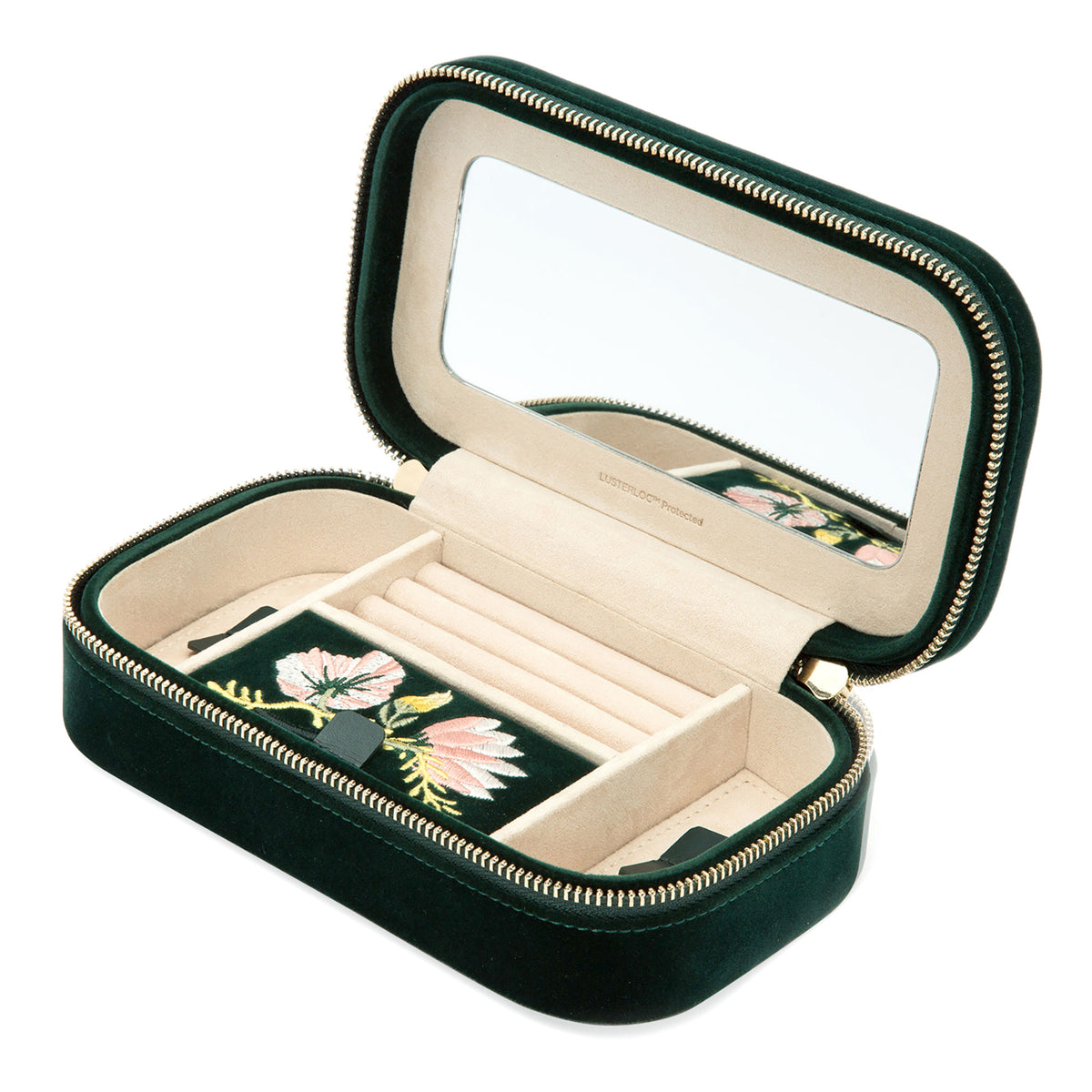 Wolf Zoe Forest Green Travel Zip Case - Michael Jones Jeweller
