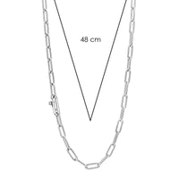 Ti Sento Cubic Zirconia Oval Linked Necklace