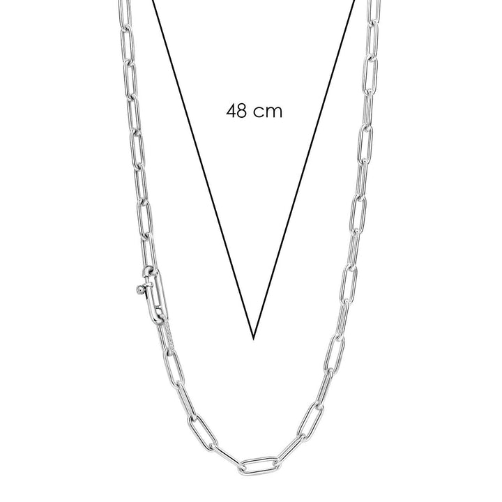 Ti Sento Cubic Zirconia Oval Linked Necklace - Michael Jones Jeweller
