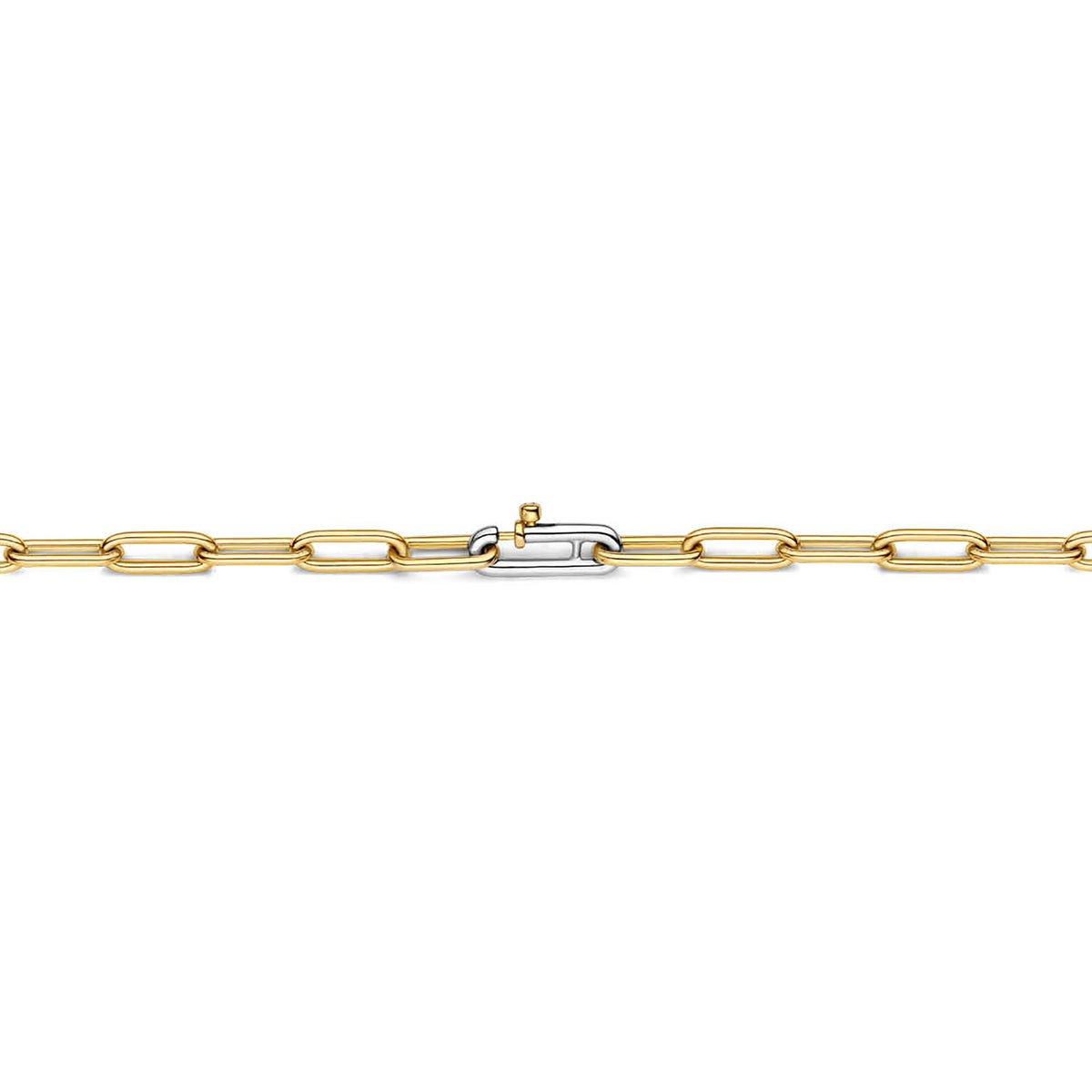 Ti Sento Yellow Gold Plated Oval Linked Necklace - Michael Jones Jeweller