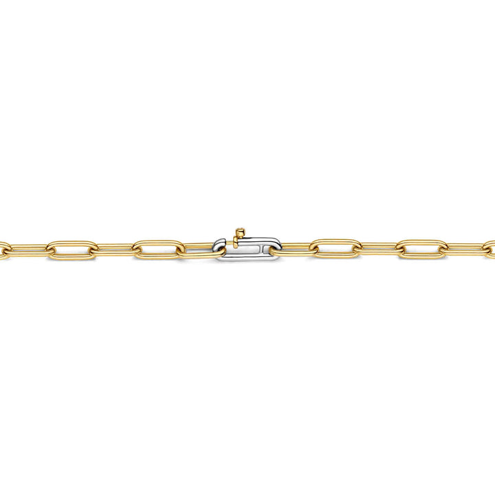 Ti Sento Yellow Gold Plated Oval Linked Necklace 3947SY