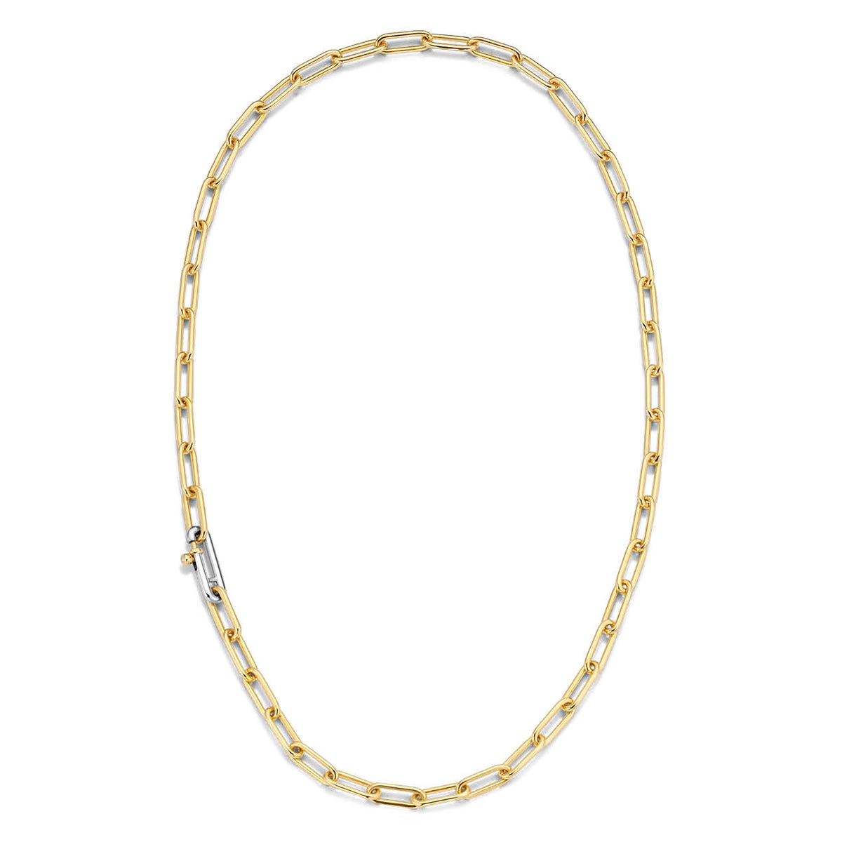Ti Sento Yellow Gold Plated Oval Linked Necklace - Michael Jones Jeweller