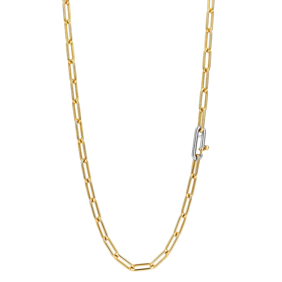 Ti Sento Yellow Gold Plated Oval Linked Necklace - Michael Jones Jeweller