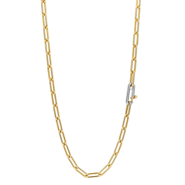 Ti Sento Yellow Gold Plated Oval Linked Necklace