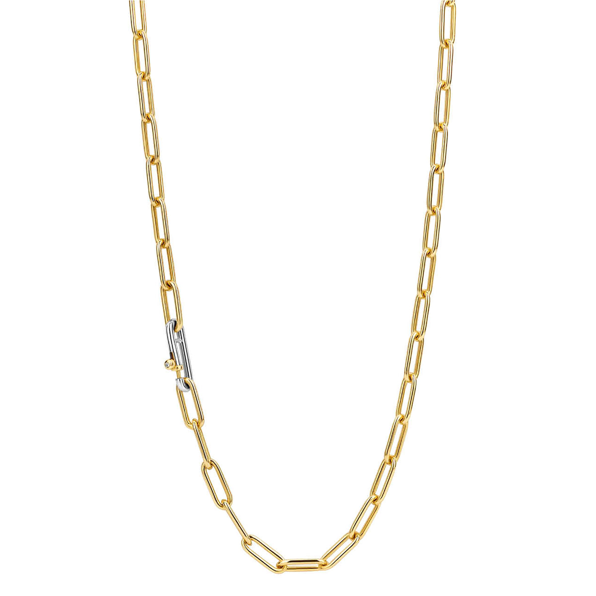 Ti Sento Yellow Gold Plated Oval Linked Necklace - Michael Jones Jeweller