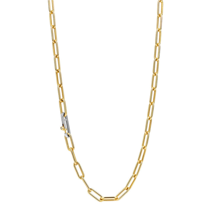 Ti Sento Yellow Gold Plated Oval Linked Necklace