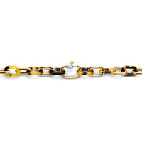 Ti Sento Yellow Gold Plated Tortoise Shell Brown Oval Linked Necklace - Michael Jones Jeweller