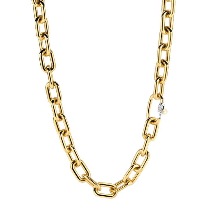 Ti Sento Yellow Gold Plated Oval Link Necklace