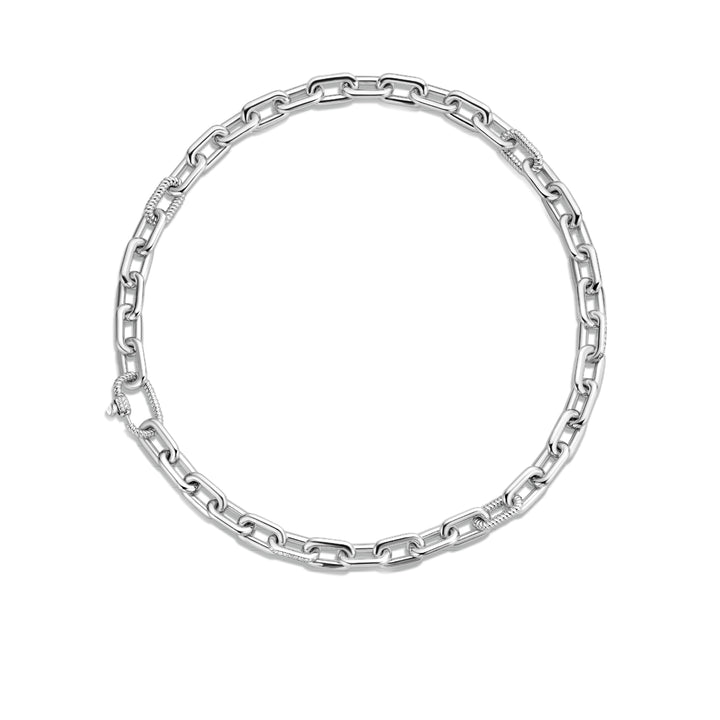 Ti Sento Cubic Zirconia Oval Linked Necklace