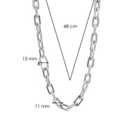 Ti Sento Cubic Zirconia Oval Linked Necklace