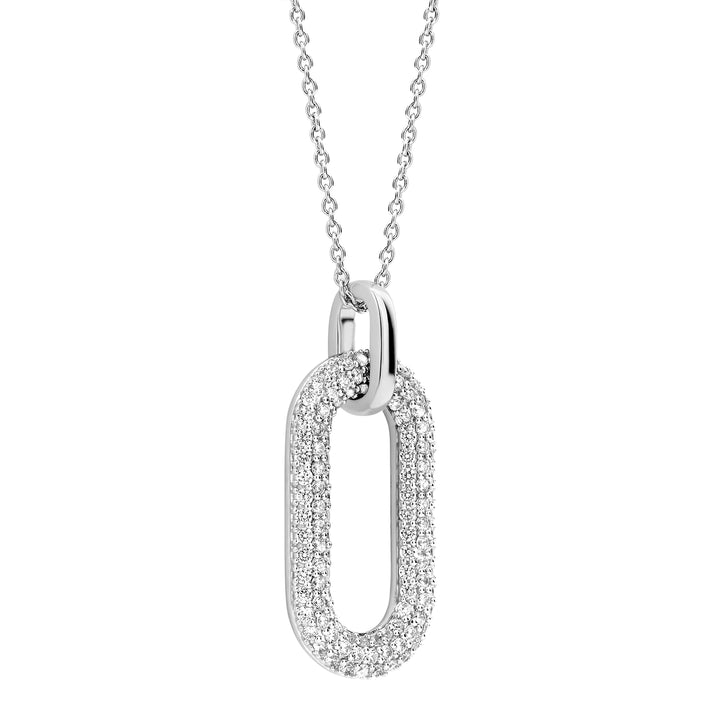 Ti Sento Cubic Zirconia Oval Link Necklace