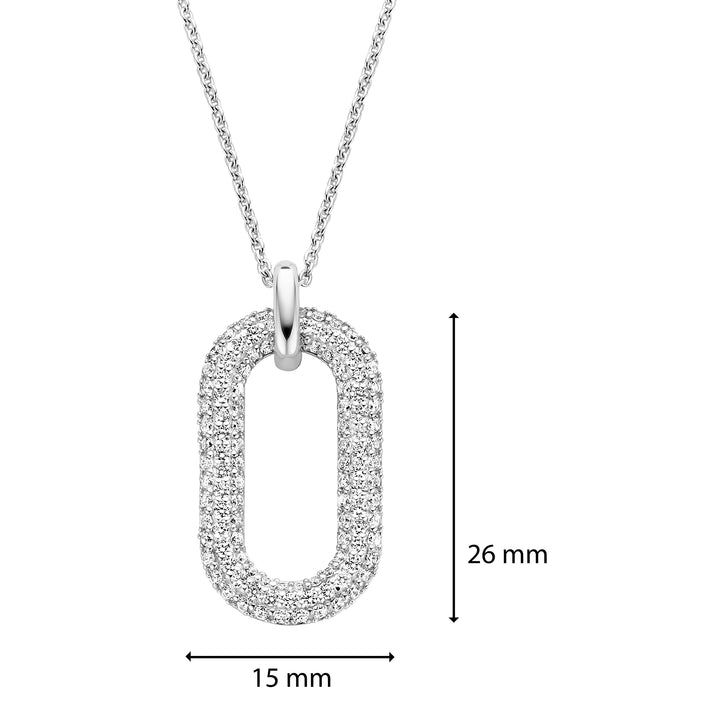 Ti Sento Cubic Zirconia Oval Link Necklace