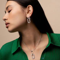 Ti Sento Cubic Zirconia Oval Link Necklace - Michael Jones Jeweller