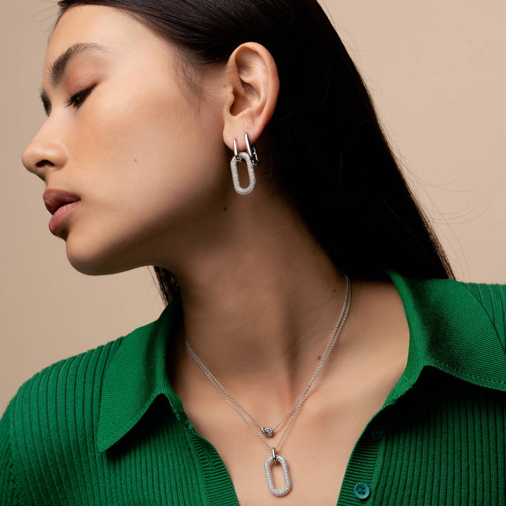 Ti Sento Cubic Zirconia Oval Link Necklace - Michael Jones Jeweller