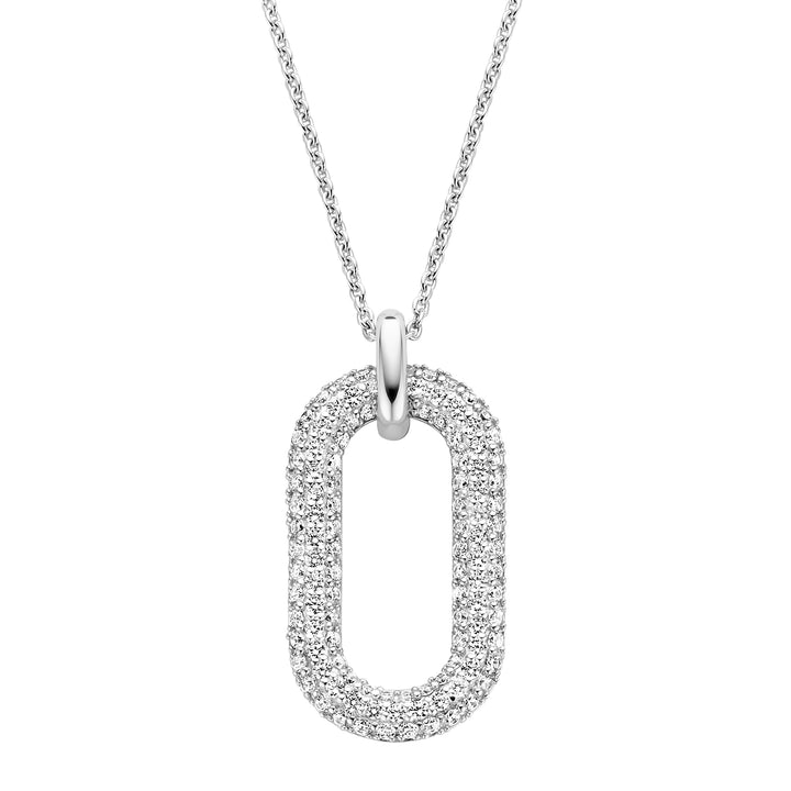 Ti Sento Cubic Zirconia Oval Link Necklace - Michael Jones Jeweller