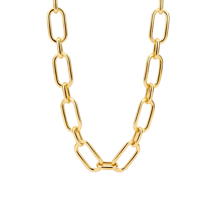 Ti Sento Yellow Gold Plated Oversized Oval Link Necklace - Michael Jones Jeweller