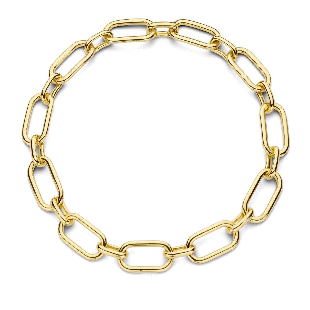 Ti Sento Yellow Gold Plated Oversized Oval Link Necklace - Michael Jones Jeweller