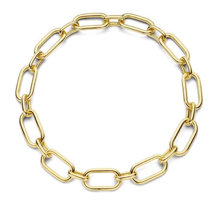 Ti Sento Yellow Gold Plated Oversized Oval Link Necklace - Michael Jones Jeweller