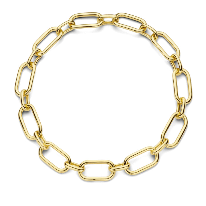 Ti Sento Yellow Gold Plated Oversized Oval Link Necklace