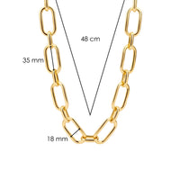 Ti Sento Yellow Gold Plated Oversized Oval Link Necklace - Michael Jones Jeweller