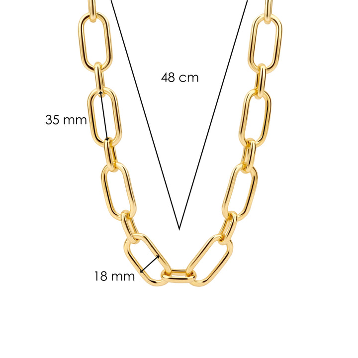 Ti Sento Yellow Gold Plated Oversized Oval Link Necklace - Michael Jones Jeweller