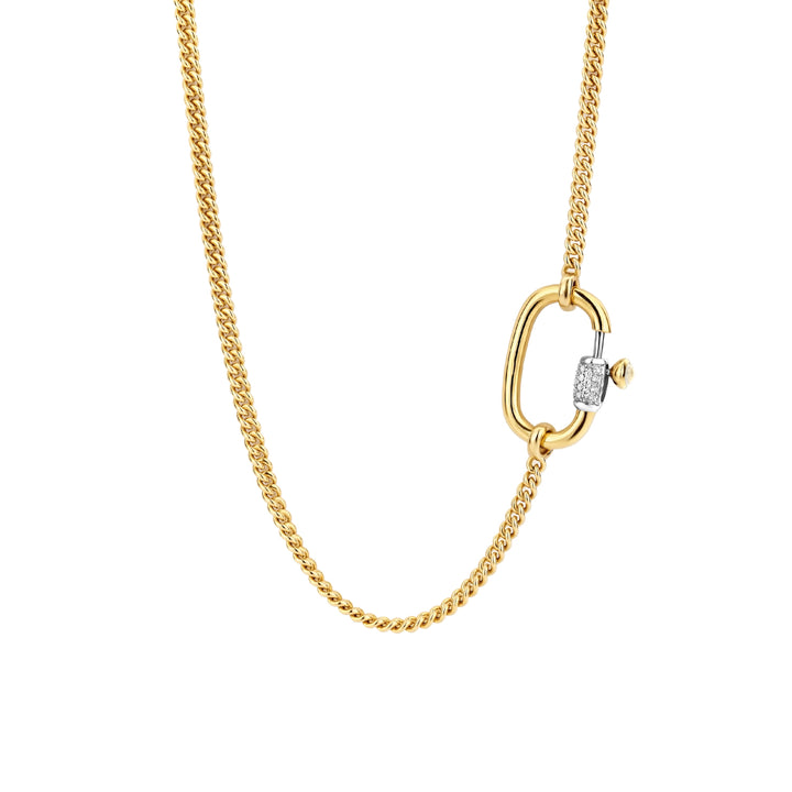 Ti Sento Cubic Zirconia Yellow Gold Plated Chain Necklace - Michael Jones Jeweller