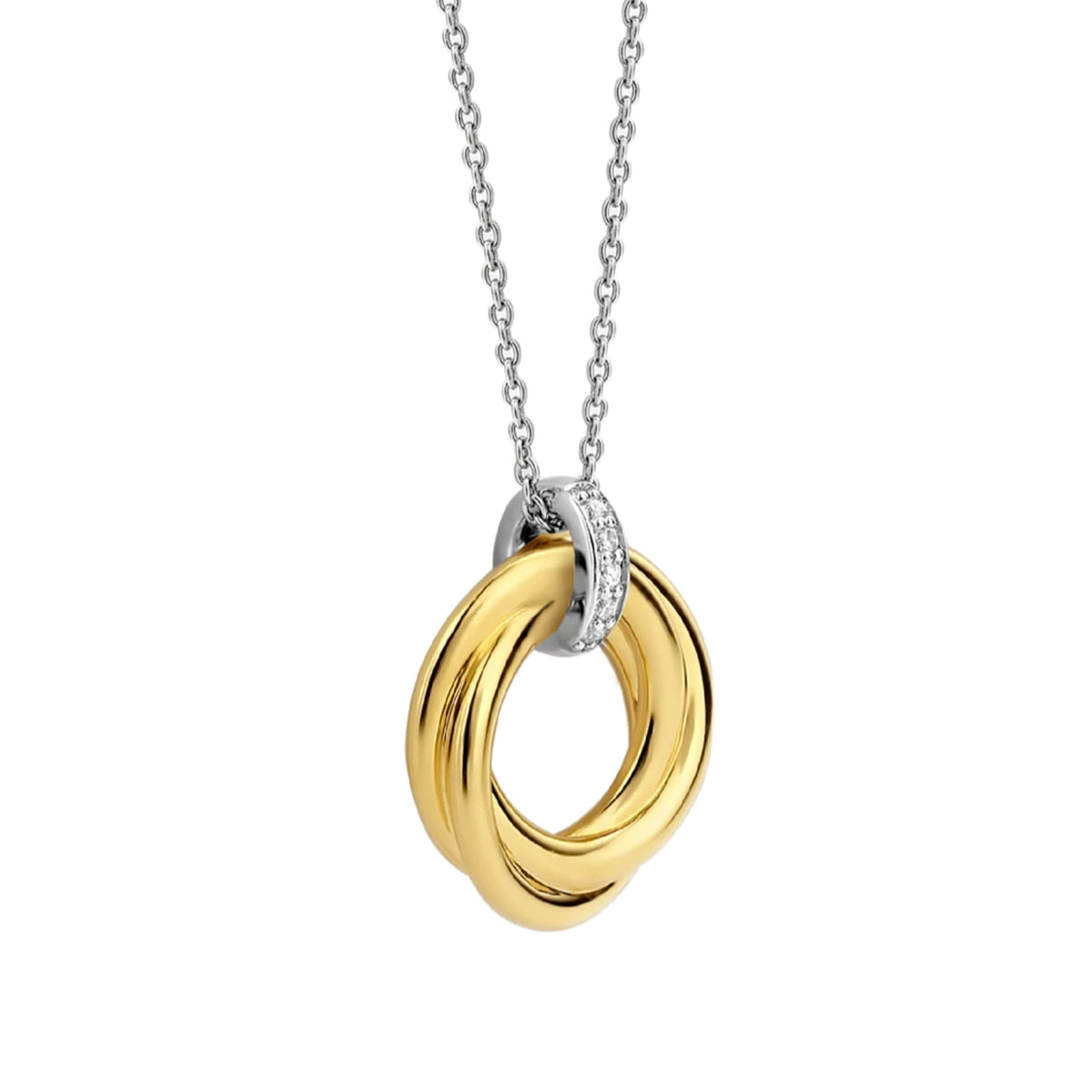 Ti Sento Cubic Zirconia Yellow Gold Plated Knot Necklace - Michael Jones Jeweller