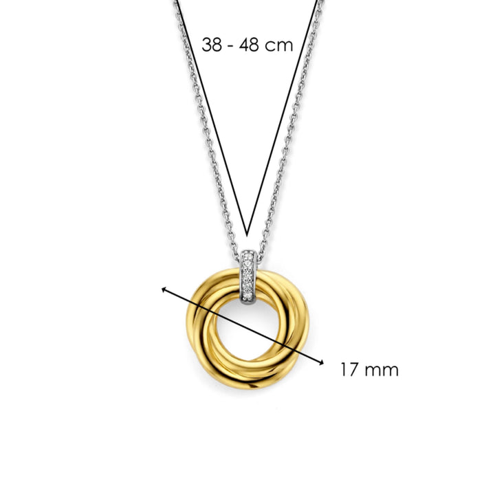 Ti Sento Cubic Zirconia Yellow Gold Plated Knot Necklace