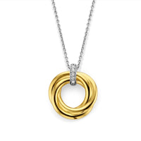 Ti Sento Cubic Zirconia Yellow Gold Plated Knot Necklace