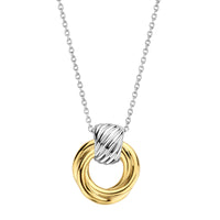 Ti Sento Yellow Gold Plated Entwined Circle Necklace - Michael Jones Jeweller