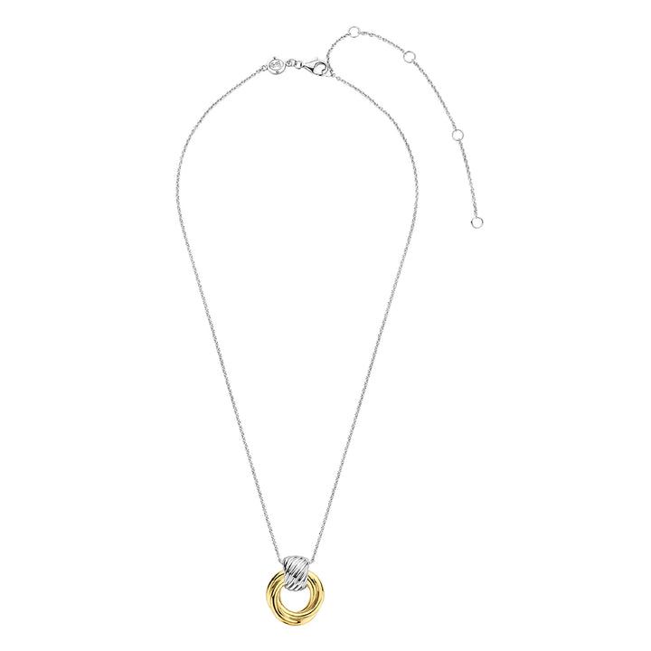 Ti Sento Yellow Gold Plated Entwined Circle Necklace - Michael Jones Jeweller