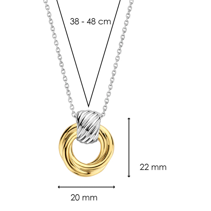 Ti Sento Yellow Gold Plated Entwined Circle Necklace - Michael Jones Jeweller