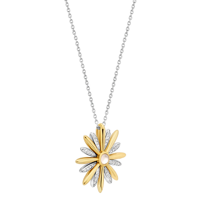 Ti Sento Yellow Gold Plated Mother of Pearl and Cubic Zirconia Star Necklace - Michael Jones Jeweller