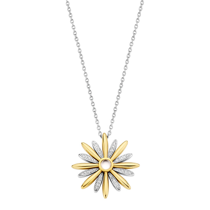 Ti Sento Yellow Gold Plated Mother of Pearl and Cubic Zirconia Star Necklace - Michael Jones Jeweller