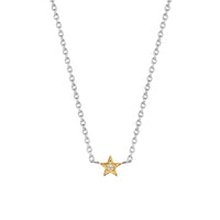 Ti Sento Cubic Zirconia Yellow Gold Plated Star Necklace