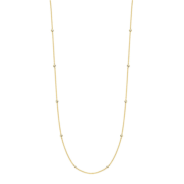 Ti Sento Yellow Gold Plated Cubic Zirconia Station Necklace - Michael Jones Jeweller
