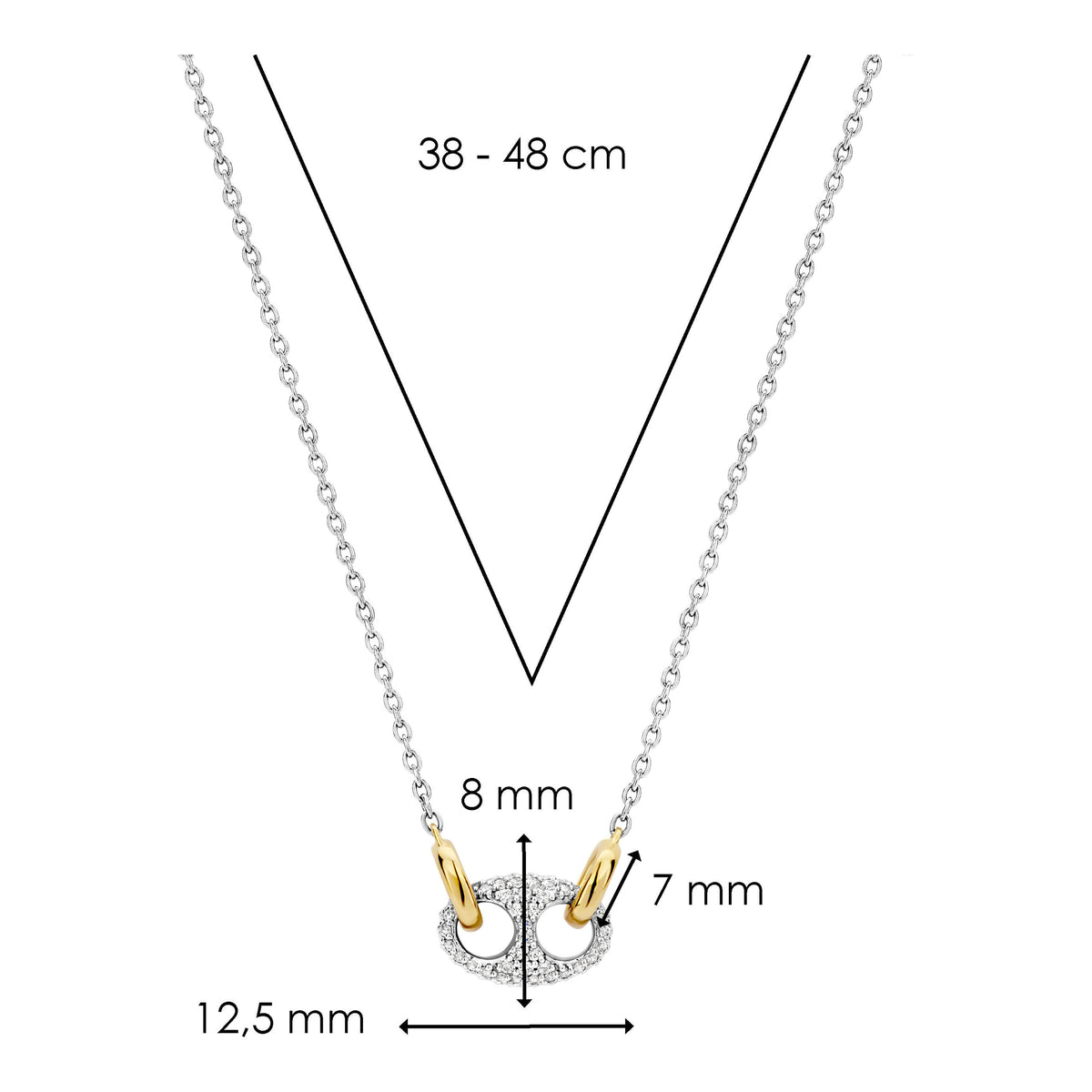 Ti Sento Cubic Zirconia Coffee Bean Necklace - Michael Jones Jeweller