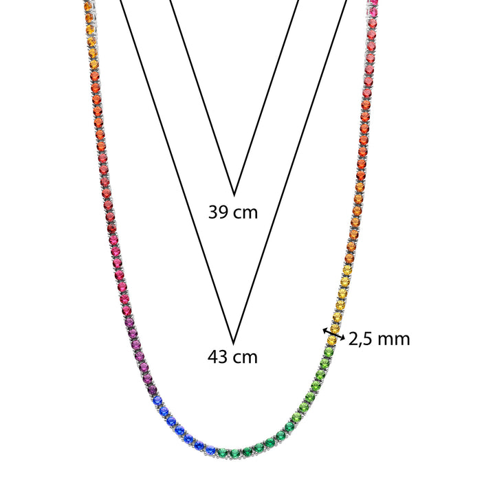 Ti Sento Rainbow Cubic Zirconia Necklace